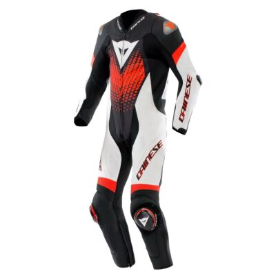 Dainese LAGUNA SECA 6 1PC závodní letní kombinéza bílá/fluo-červená vel.52